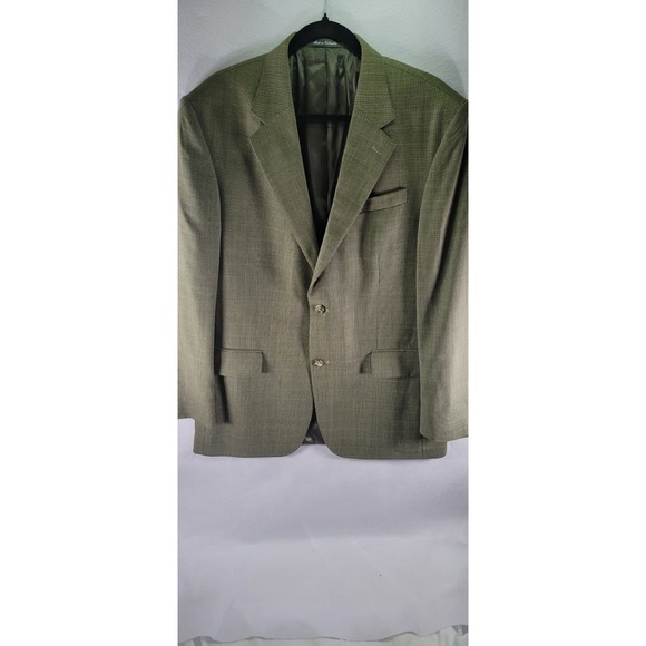Oscar de la Renta Other - Oscar De La Renta Lt Green Men 100% Wool Plaid Suit Jacket 42L